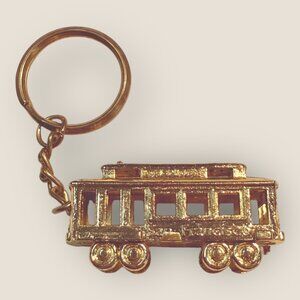Vintage Gold-tone San Francisco Trolley Keychain Keyring